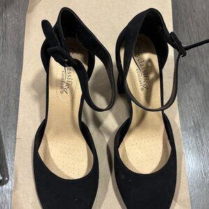 City Classified Women's Closed Toe Ankle Strap Block Heel